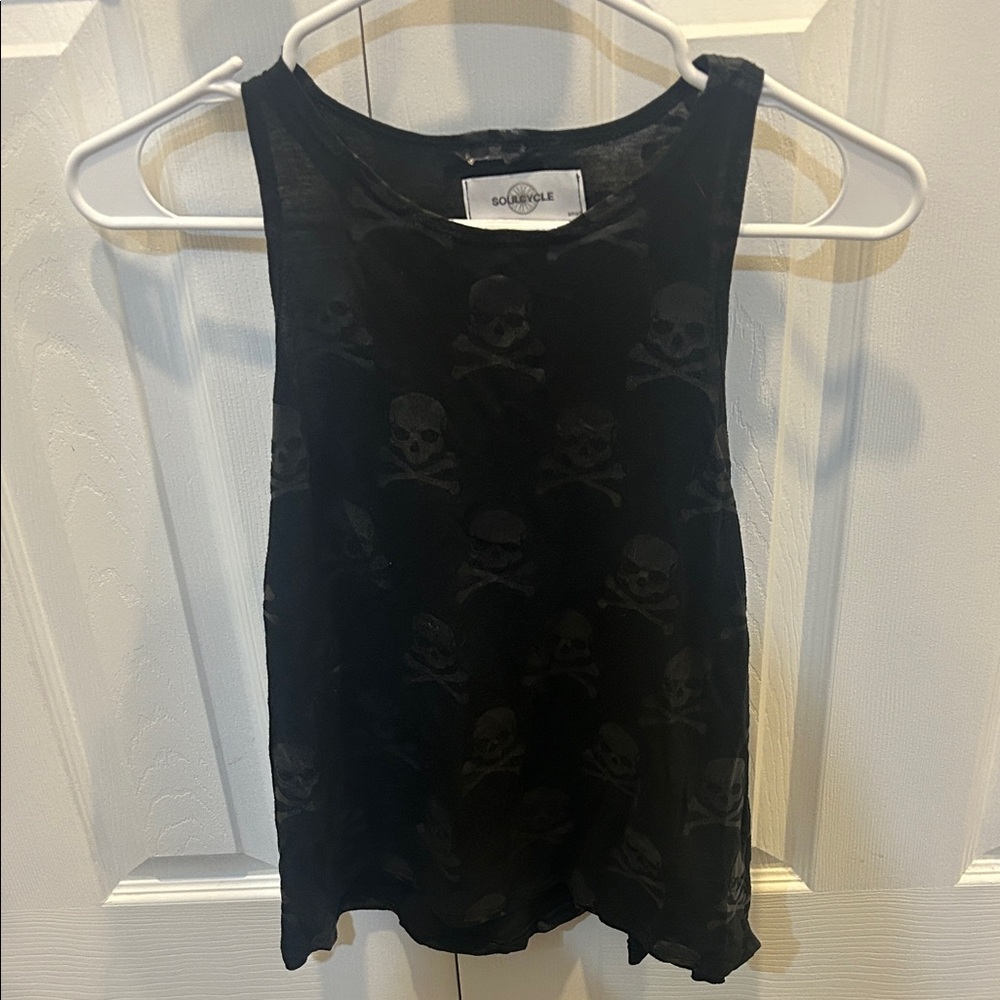 SoulCycle Black Skull Pattern Tank Top